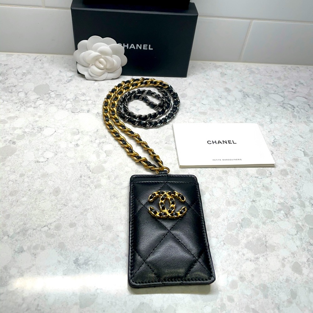 Chanel 19 Collection Card holder necklace/lanyard